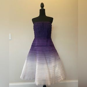 NWT Oscar de la Renta Purple Ombré Silk Fit and Flare Couture Dress Gown